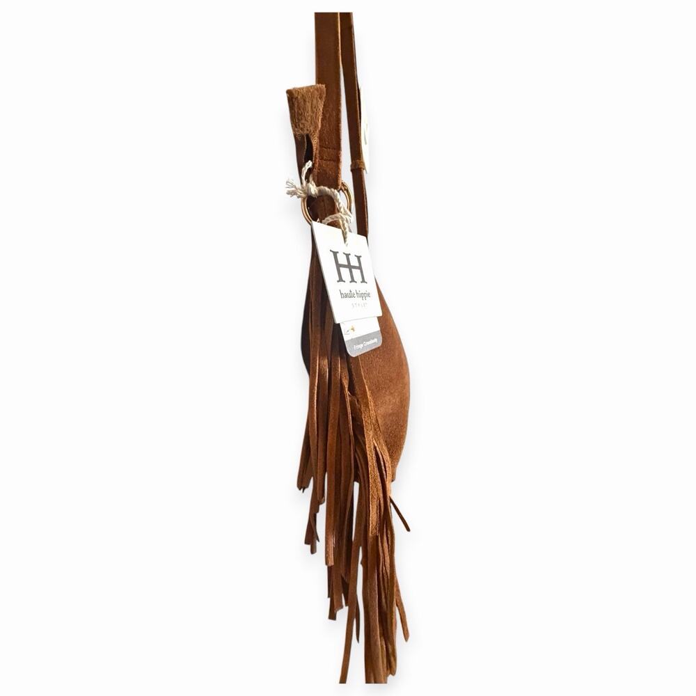 NWT Haute Hippie Suede Fringe Crossbody Bag Brown Boho Western Tassel Purse - Picture 5 of 7